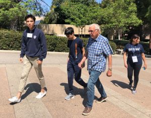 UCI Brain Camp students in the neuroscience of learning and memory with first neuroscience expert, Jim McGaugh