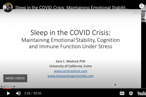Sleep in the COVID Crisis: Maintaining Emotional Stability, Cognition and Immune Function Under Stress