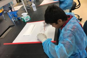 UCI Brain Camp Student Selected to Present Research at International Conference - image of Siddhant Karmali in neuroscience lab at Brain Camp