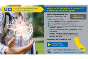 UCI undergraduate summer research in neuroscience; Orange County neuroscience research
