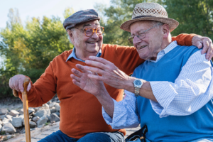 Emotions get better with age- image of two older men chatting