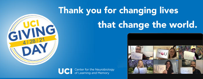 Thank you for supporting the CNLM in current research in neuroscience on UCI Giving Day