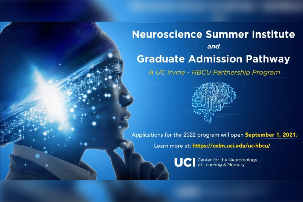 UCI receives grant to support 30 HBCU students in Summer Institute in Neuroscience - abstract image of a girl thinking with glowing lights representing her brain