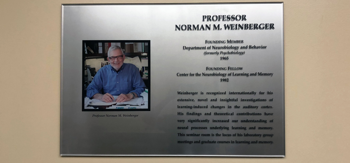 Weinberger Room Reservation - image of weinberger plaque
