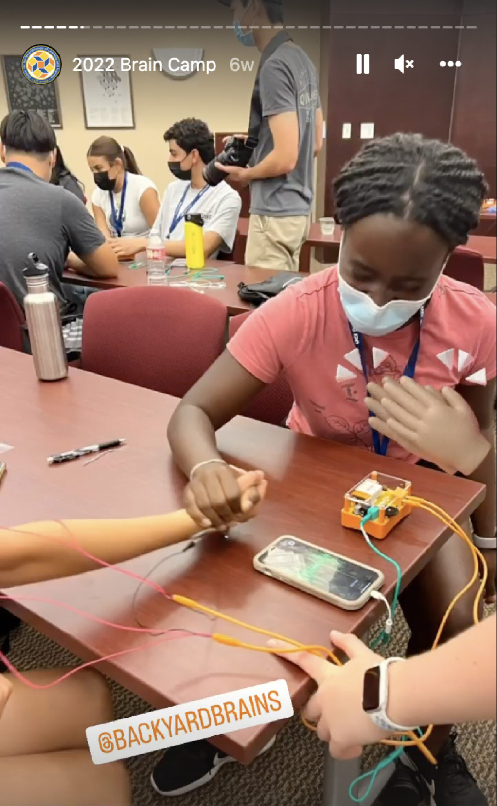 UCI Brain Camp student arm wrestle