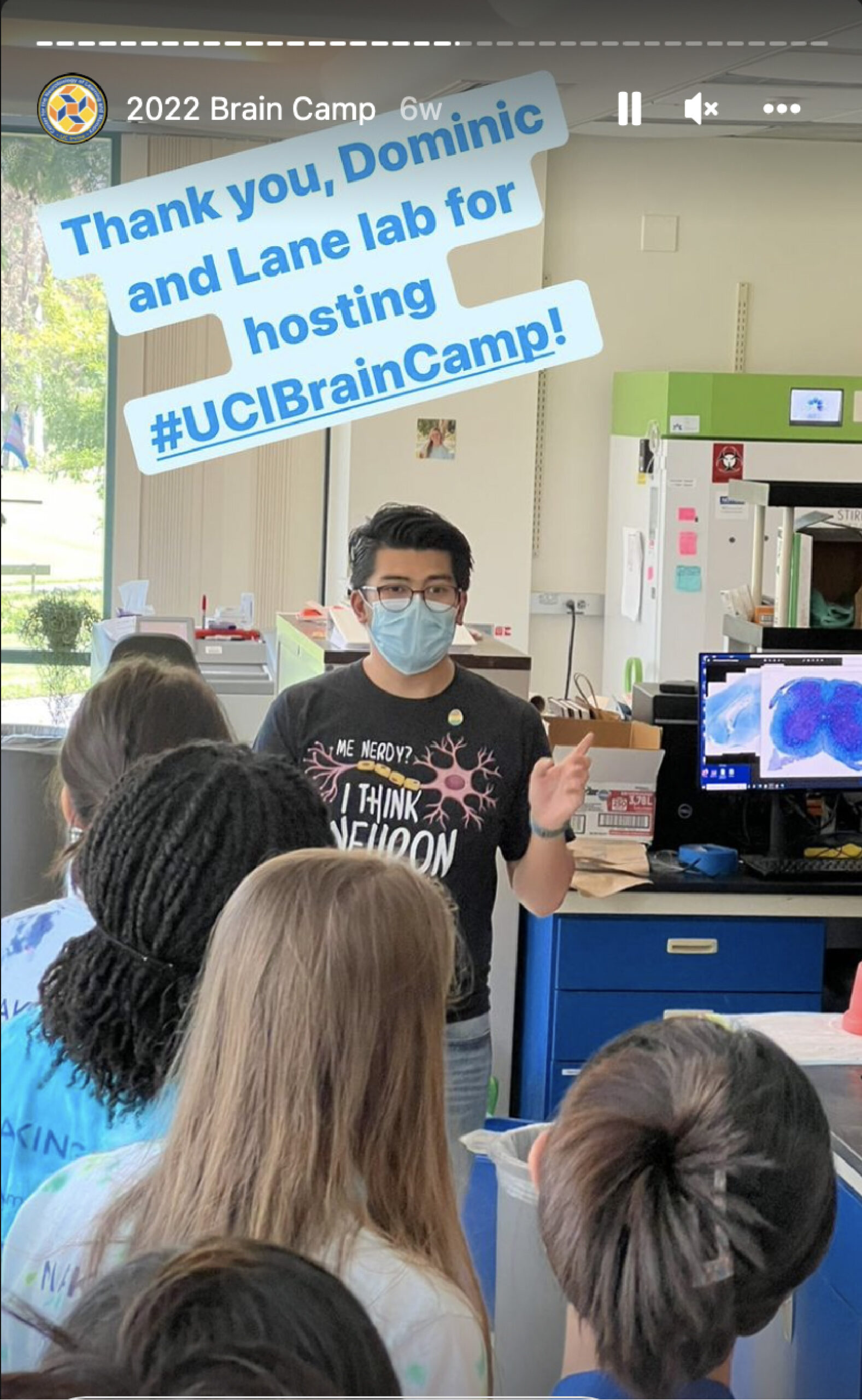 UCI Brain Camp students explore Lane Lab at UC Irvine