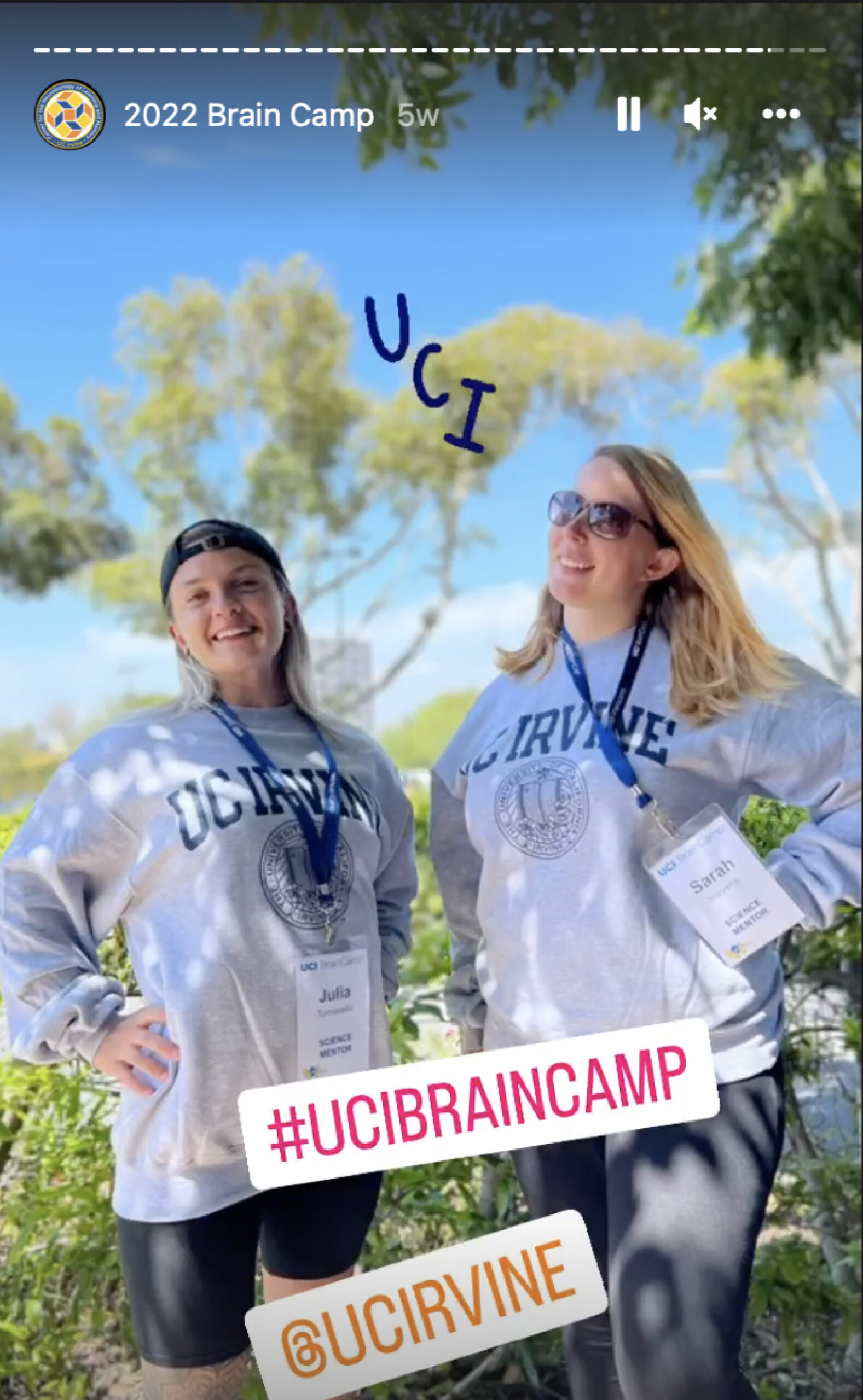 UCI Brain Camp instructors pose for fun during Brain Camp welcome