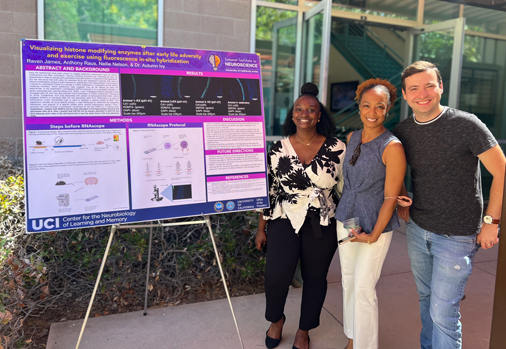 Raven James with her faculty and graduate student mentors Dr. Autumn Ivy and Anthony Raus