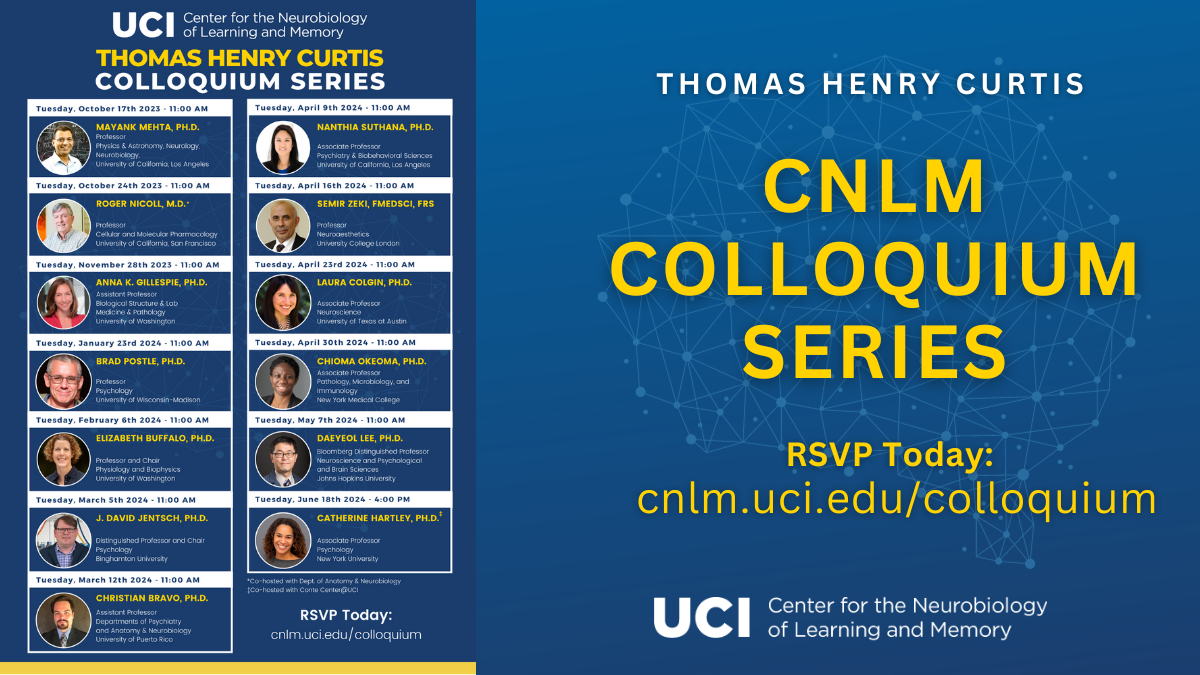 CNLM Colloquium Series Flyer with speakers listed