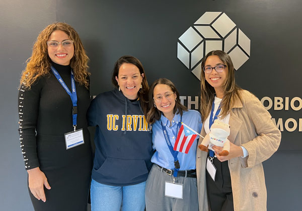 Pamela Perez-Vazquez, Manuella Yassa, Gimarie Irizarry-Martinez, and Alison Santos-Marquez pose at the 2024 CNLM Spring Meeting.