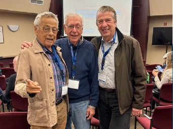 Drs. Gary Lynch, James McGaugh, and Michel Baudry pose for a photo during the second session. They were among the 46 scientist present at the inaugural Spring Meeting in 1982.