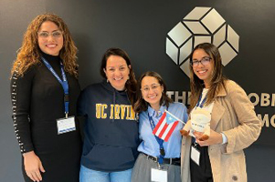 Pamela Perez-Vazquez, Manuella Oliveira Yassa, Gimarie Irizarry Martinez , and Alison Santos-Marquez pose during the 2024 CNLM Spring Meeting at UC Irvine.