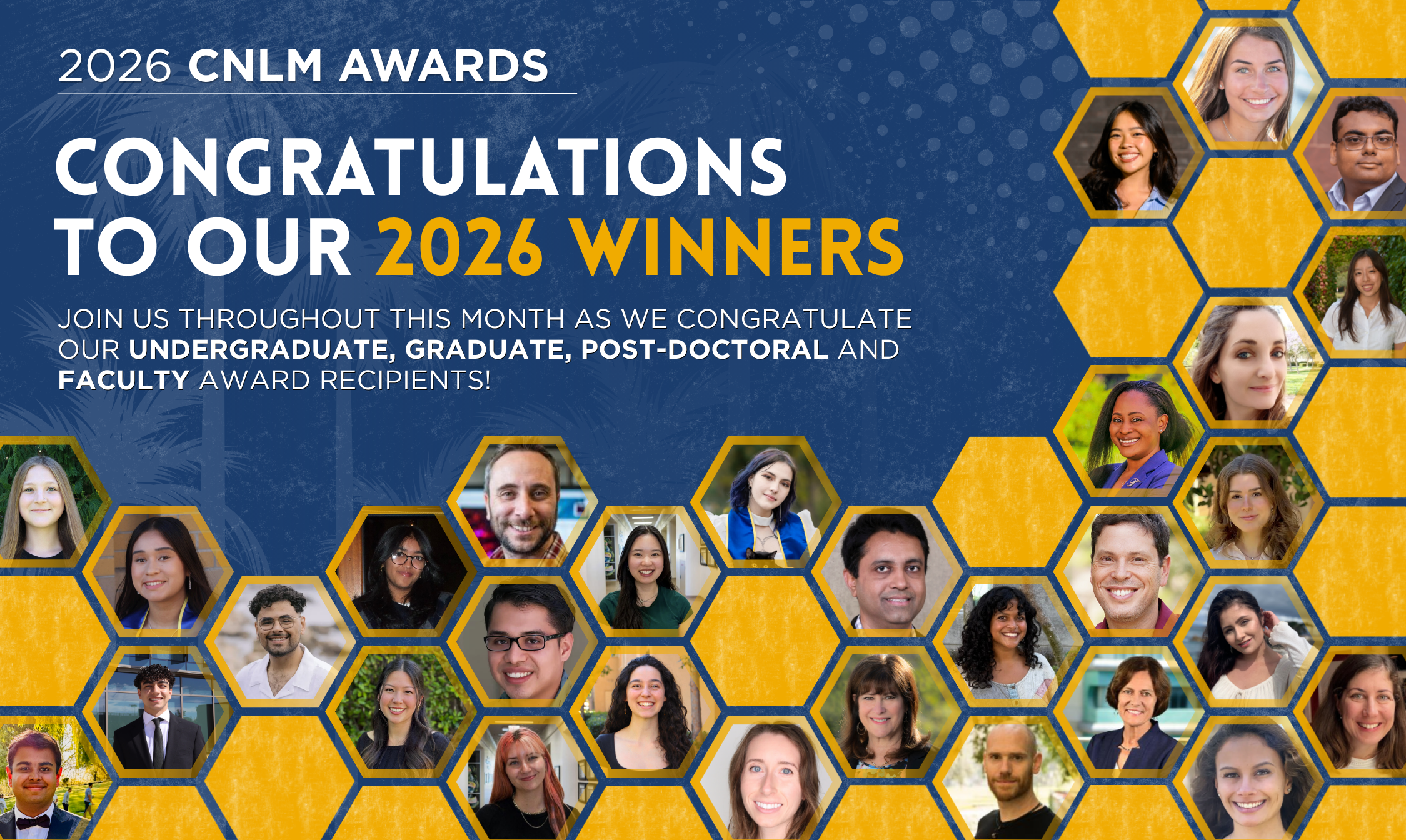 Graphic that showcases the 30 Award Recipients