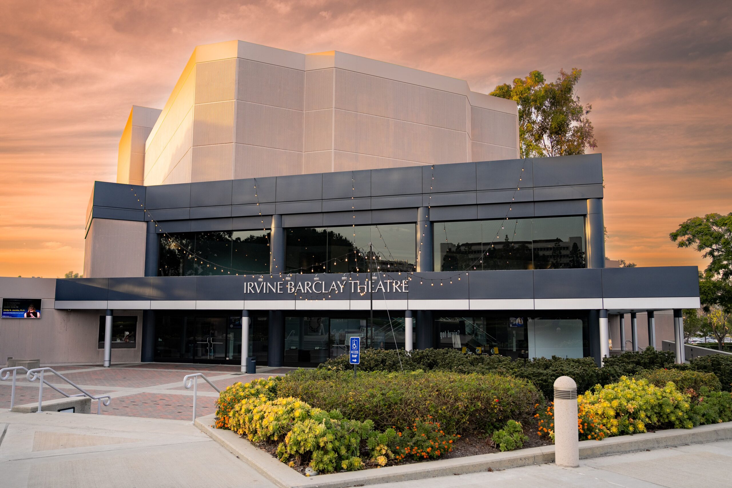 Outside exterior of the Irvine Barclay Theatre 